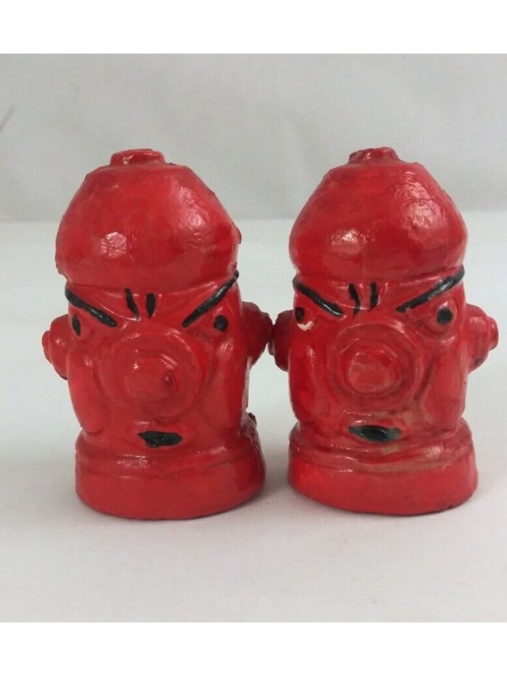 Vintage Angry Red Fire Hydrant 2.5" Salt & Pepper Shakers